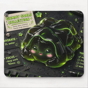Zwarte Neon Gummy Jelly Kawaii Muismat
