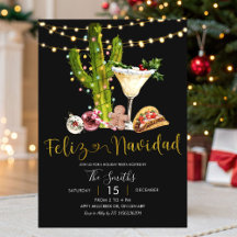 Zwarte Neon Mexicaanse Feliz Navidad Vakantie Fies
