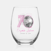 Zwarte Neon Roze Disco Ball 470e verjaardag Wijnglas Zonder Voet (Achterkant)