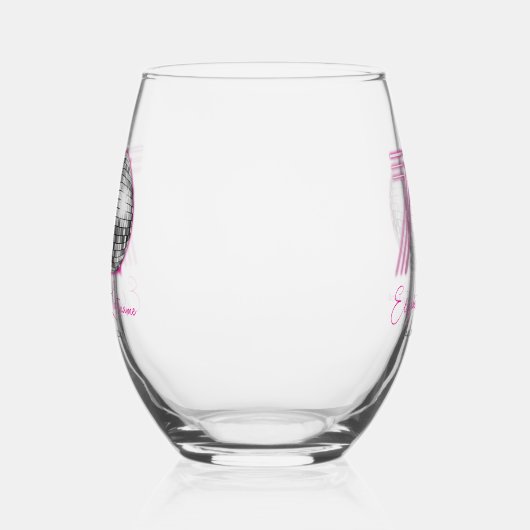 Zwarte Neon Roze Disco Ball 470e verjaardag Wijnglas Zonder Voet (Links)