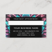 Zwarte Neon Roze en Blauwe Lotus Flower Profession Afsprakenkaartje (Achterkant)