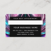 Zwarte Neon Roze en Blauwe Lotus Flower Profession Afsprakenkaartje (Achterkant)