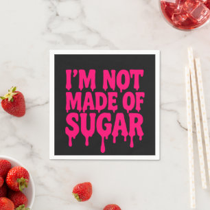 Zwarte Neon Roze Quote servet –