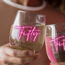 Zwarte Neon Roze Veertigste 50e Verjaardag