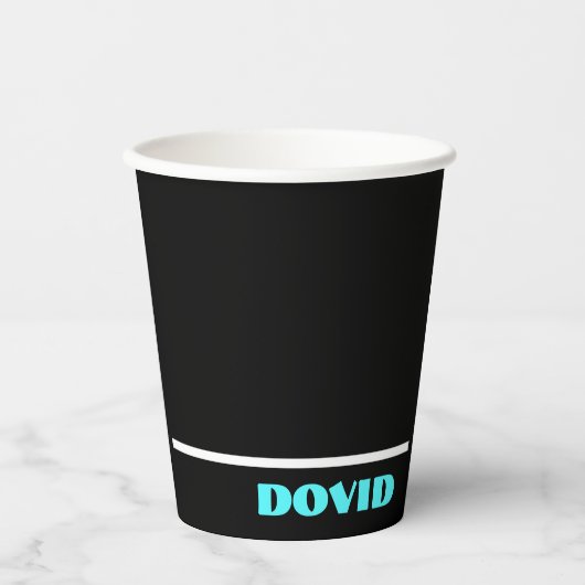 Zwarte neon upsherin cup papieren bekers (Voorkant)