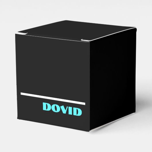 Zwarte neon upsherin gunstbox bedankdoosjes (Voorkant Zijde)