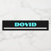 Zwarte neon upsherin water fles etiketten (Enkel label)