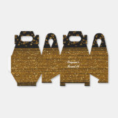 Zwarte Nep Gebruinde Gouden Glitter Favor Dozen Bedankdoosjes (Uitgevouwen)