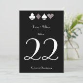 Zwarte Nep Zilver Glitter Las Vegas Tafelnummer (Staand voorkant)