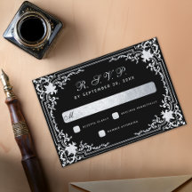Zwarte Nep Zilver Kleur Vintage Elegante Script Tr