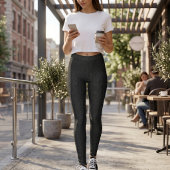 Zwarte nepdеним leggings