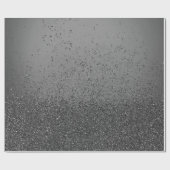 Zwarte nepgloeiende glitter cadeaupapier (Vlak)