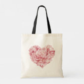 Zwarte nepsierhart bloem tote bag (Achterkant)