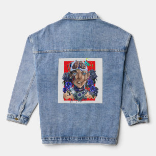 Zwarte Nerd-cultuur Cyberpunk Afrofuturisme Robot Denim Jacket