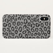 Zwarte netkanten kant met luipaardpatroon op wit Case-Mate iPhone case (Achterkant (horizontaal))
