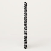 Zwarte netkanten kant met luipaardpatroon op wit Case-Mate iPhone case (Achterkant/links)