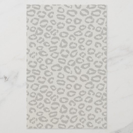 Zwarte netzijde met luipaard op wit briefpapier (Voorkant)