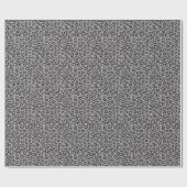 Zwarte netzijde met luipaard op wit cadeaupapier (Vlak)