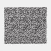Zwarte netzijde met luipaard op wit fleece deken (Voorkant (Horizontaal))