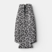 Zwarte netzijde met luipaard op wit flesjeskoeler (Achterkant)