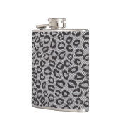 Zwarte netzijde met luipaard op wit heupfles (Links)