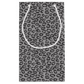 Zwarte netzijde met luipaard op wit klein cadeauzakje (Achterkant)