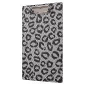 Zwarte netzijde met luipaard op wit klembord (Links)