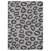 Zwarte netzijde met luipaard op wit klembord (Achterkant)