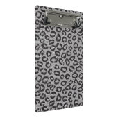 Zwarte netzijde met luipaard op wit mini klembord (Schuin)