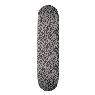 Zwarte netzijde met luipaard op wit persoonlijk skateboard