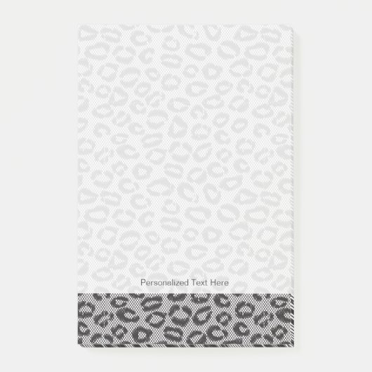 Zwarte netzijde met luipaard op wit post-it® notes (Voorkant)