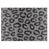 Zwarte netzijde met luipaard op wit snijplank (Voorkant)