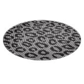 Zwarte netzijde met luipaard op wit snijplank (Hoek)