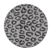 Zwarte netzijde met luipaard op wit snijplank (Voorkant)