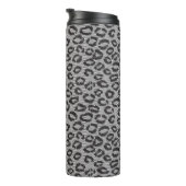 Zwarte netzijde met luipaard op wit thermosbeker (Geroteerd rechts)