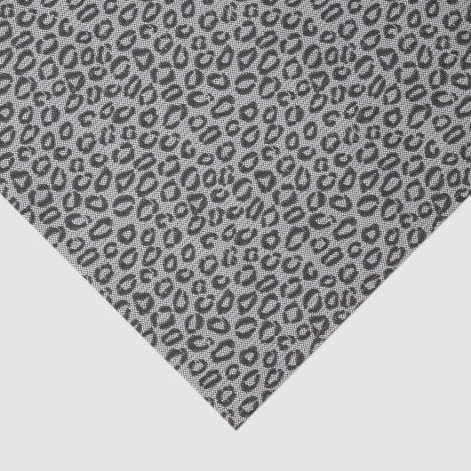 Zwarte netzijde met luipaard op wit tissuepapier (Detail)