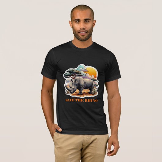 ZWARTE NEUSHOORN 13 T-SHIRT (Voorkant volledig)