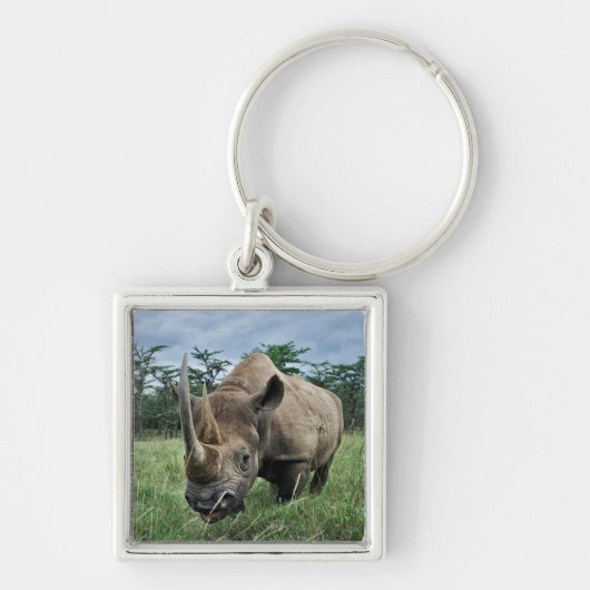 Zwarte Neushoorn | Kenia Sleutelhanger (Voorkant)