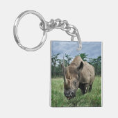 Zwarte Neushoorn | Kenia Sleutelhanger (Voorkant Links)