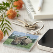 Zwarte Neushoorn | Kenia Sleutelhanger (Voorkant Rechts)
