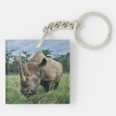 Zwarte Neushoorn | Kenia Sleutelhanger (Achterkant)