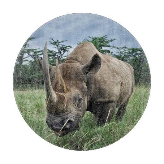Zwarte Neushoorn | Kenia Snijplank (Voorkant)