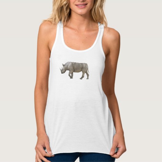 Zwarte Neushoorn Tanktop (Voorkant)