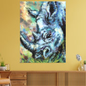 Zwarte neushoorngrassen in savanne canvas Print (Insitu (Woonkamer))
