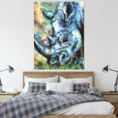 Zwarte neushoorngrassen in savanne canvas Print (Insitu (Slaapkamer))