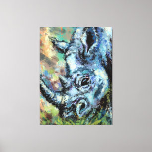 Zwarte neushoorngrassen in savanne canvas Print