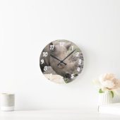 Zwarte neushoornwandklok ronde klok (Huis)