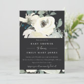 ZWARTE NEUTRAL IVORY WITTE BUNCH BABY SHOWER KAART (Staand voorkant)