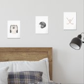 Zwarte neutrale hockey aangepaste naam muur kunst muurkunst sets (Slaapkamer)