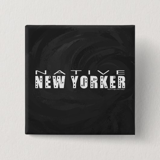 Zwarte New Yorker van geboorte Vierkante Button 5,1 Cm (Voorkant)